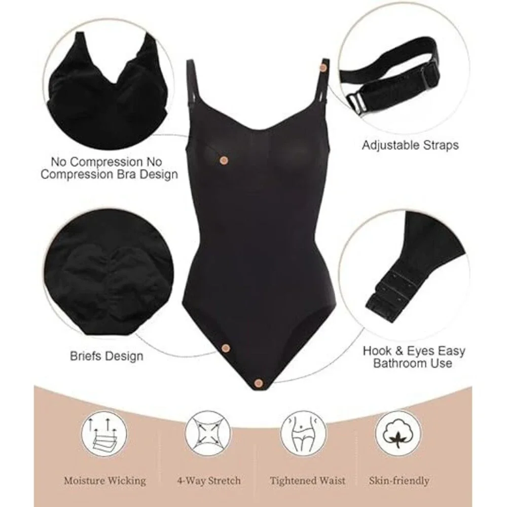 SHAPERX Women Bodysuit Tummy Control BodyShaper Seamless Sculpting Shapewear 4XL